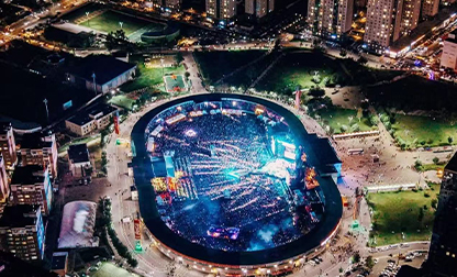 Progetto di illuminazione professionale per eventi dal vivo all'aperto NOWLIT in Mongolia